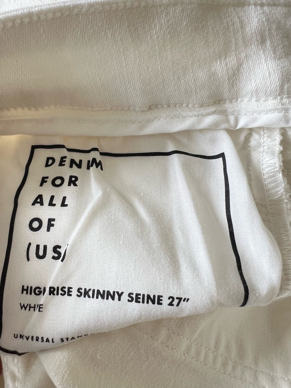 Universal Standard White Jean High-Rise Skinny New 28 Solid White Anthropologie - Picture 11 of 11